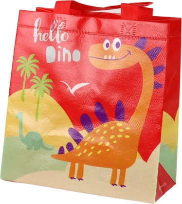 Ajándéktáska dinoszaurusz piros 23 × 21,5 × 11 cm
