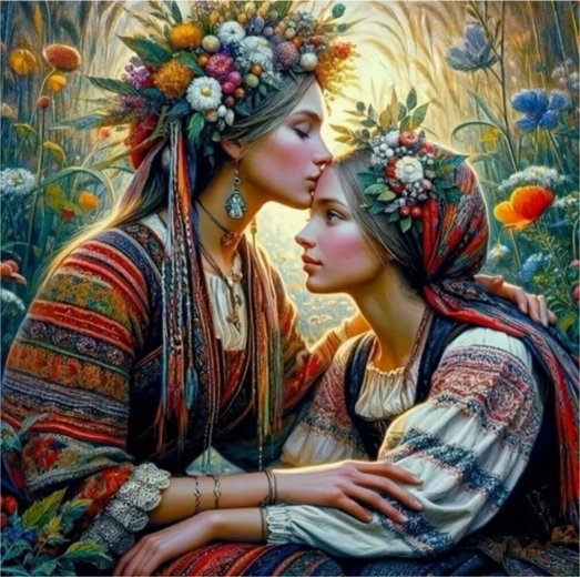 Gyémántszemes kirakó Anya és lánya 30 × 40 cm
