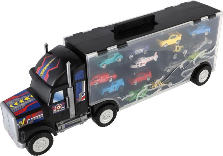 Átlátszó tárolókoffer kamion formában