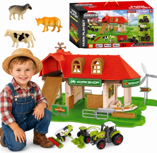 WOOPIE farm traktorokkal és figurákkal, 42 darabos