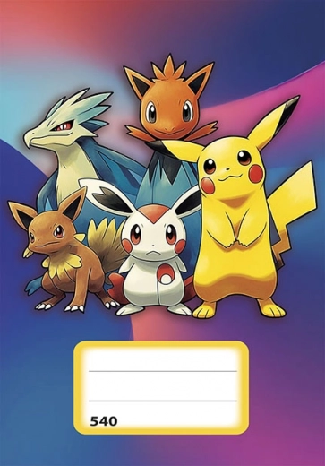 A5-ös méretű, vonalazatlan füzet animált figurákkal