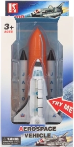 Űrrakéta fényekkel és hangokkal, fém, 22 cm