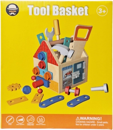 Fa szerszámkészlet házikó alakú ládában