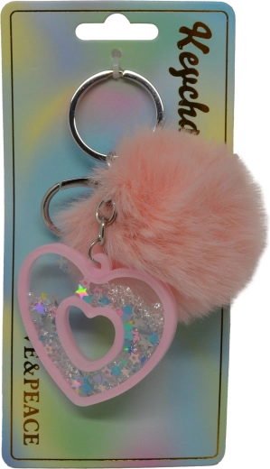 Rózsaszín szív alakú kulcstartó