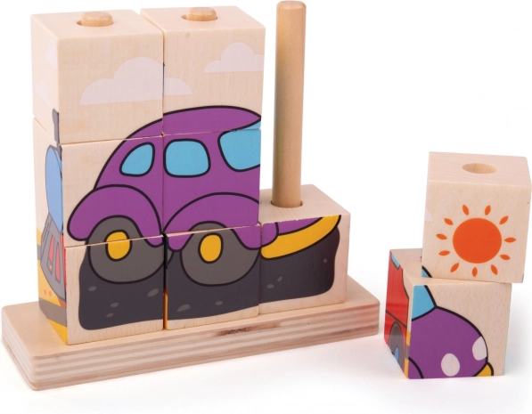 Bigjigs Baby Fa puzzle Közlekedési eszközök