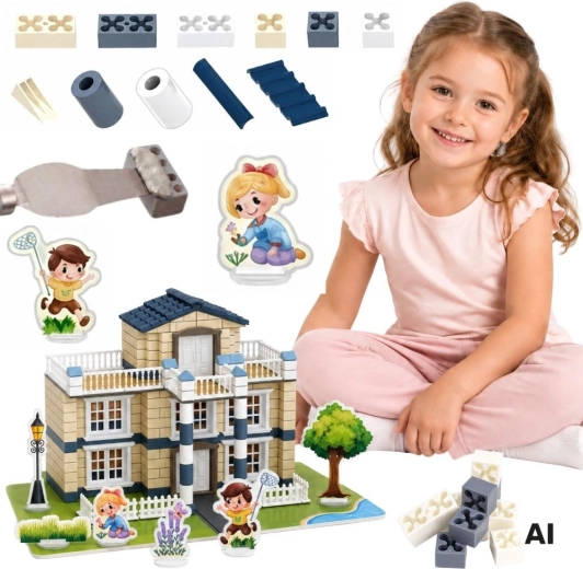 Woopie tégla építőkészlet – Dream House villa 311 darabbal