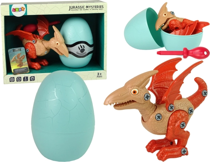 Dinoszaurusz Pterodaktil Tojáskészlet DIY Csavarhúzó Piros
