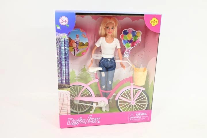 Baba 29 cm-es kerékpárral és kosárral