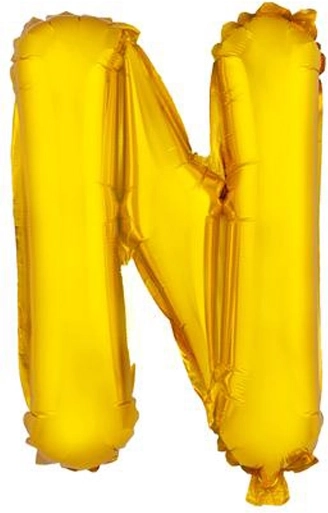 Toro arany fólia lufi N betű 30 cm