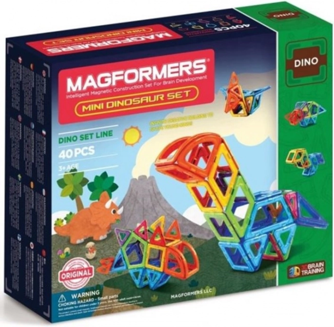 Magnetikus építőkészlet MAGFORMERS Mini Dinosaur 40 darab