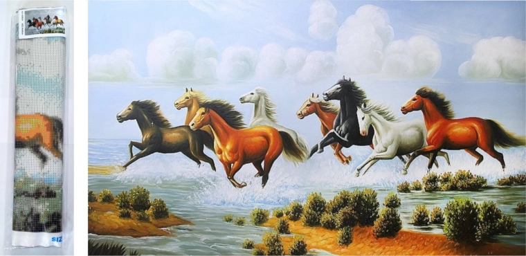 Gyémántfestés Vágtató csorda 80x40cm
