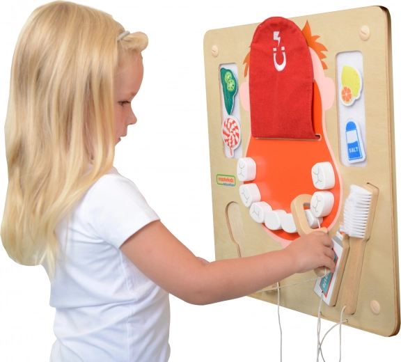 Masterkidz falra szerelhető szenzomotoros higiéniai tábla – szájápolás, Flex, Montessori
