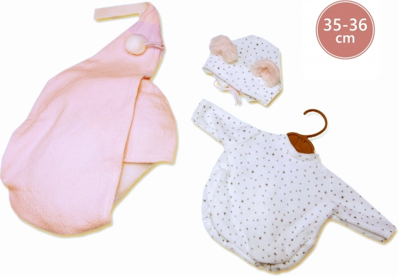 Ruhácska függő hintazsákkal NEW BORN babának 35–36 cm