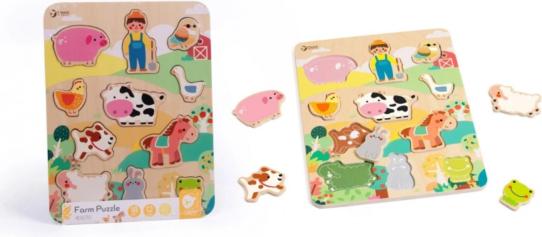 Classic World fa puzzle – illeszd össze az állatokat