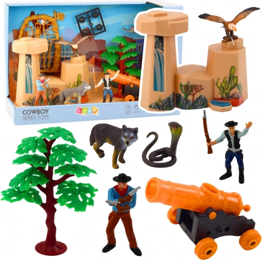 Nyugati cowboy készlet figurákkal