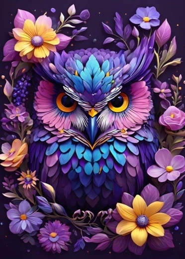 Puzzle Virágok és bagoly 300 darabos BLUEBIRD