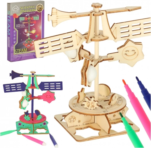 Tudományos készlet természettudományokhoz: 3D fa szélkakas – DIY modell gyerekeknek