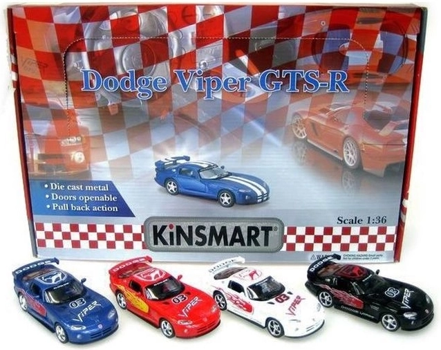 Dodge Viper autómodell 1:36, pull-back meghajtással