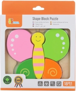 Fából készült mini puzzle pillangó gyerekeknek Vigától