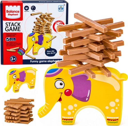 Egyensúlyozó elefánt – ügyességi játék Stack Game toronyépítés (60 darab)