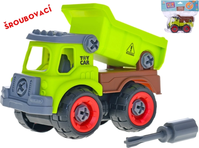 Csavarozható billenőplatós autó 14 cm
