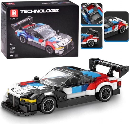 Technikai építőkészlet verseny szuperautó szárnnyal, 363 elem