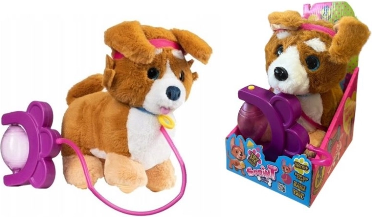 Sprint interaktív plüss corgi kutyus pórázon