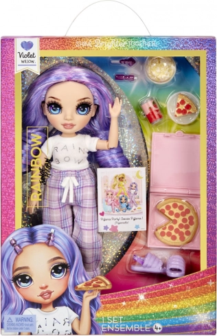 Rainbow High Junior High – pizsamaparti Violet Purple divatbaba