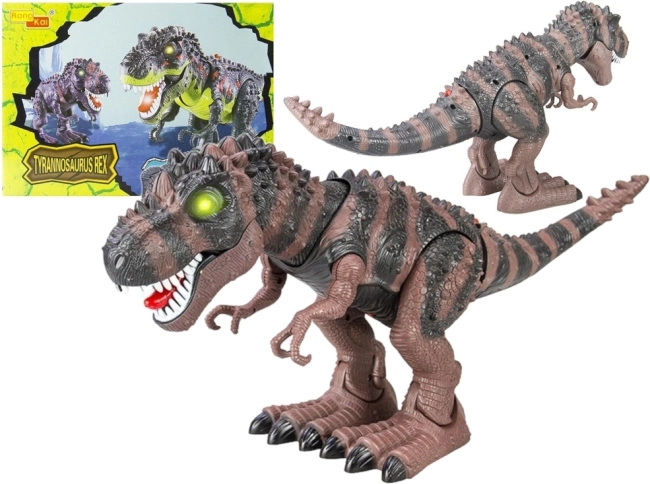 Sétáló T. rex dinoszaurusz elemmel – barna