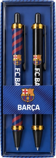 FC Barcelona fém golyóstollkészlet, kék és fekete – 2 db