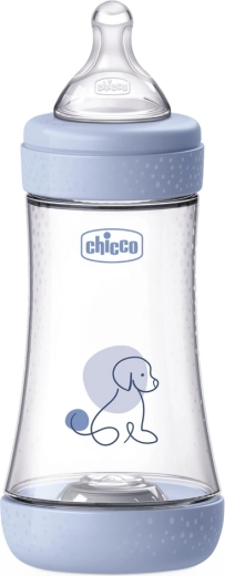 Chicco Perfect5 biofunkcionális antikólikás cumisüveg 240 ml Physio cumival, közepes átfolyás 2 hónapos kortól (2m+)