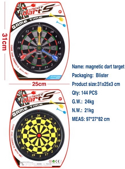 Kétoldalas mágneses darts tábla, 20 cm, 3 db nyíllal