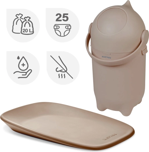 NATTOU Dropy pelenkatároló és Softy pelenkázó alátét taupe 50 × 70 cm