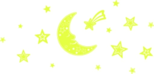 Világító 3D fali matricák – hold és csillagok