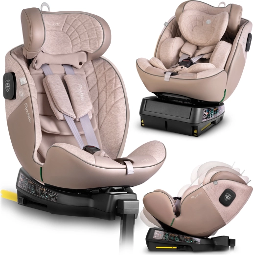 Nukido Aero Line bézs i-Size 40–150 cm gyerek autósülés ISOFIX-szel és forgatható talppal