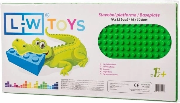Építő alaplap LEGO DUPLO-hoz 16×32, 25,5 × 51 cm, zöld – L‑W Toys
