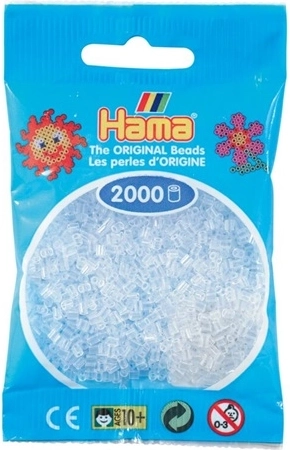 Hama mini vasalható gyöngyök, átlátszó, 2000 db