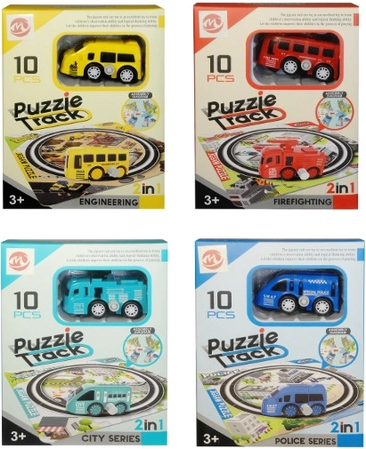 Felrázható kisautó puzzle pályával