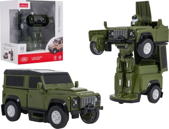 Átalakuló autó és robot 2 az 1-ben Land Rover Defender RASTAR zöld