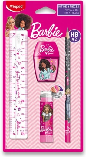 Maped írószerkészlet BARBIE, 4 darabos iskolai szett