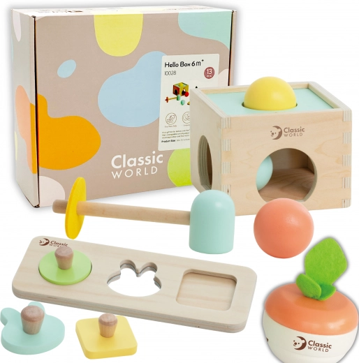 Klasszikus fa pasztell oktatási készlet 6-12 hónapos gyerekeknek