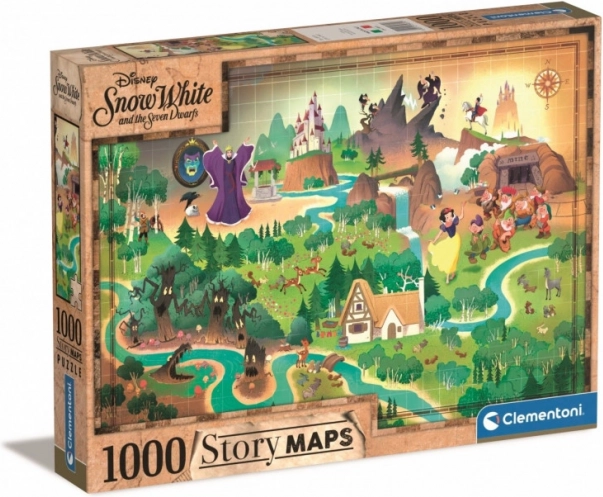 Puzzle 1000 darabos - Hófehérke Story Maps a Clementonitól