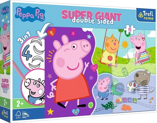 Óriás kirakó 15 darabbal – ismerd meg a vidám PEPPA PIG-et