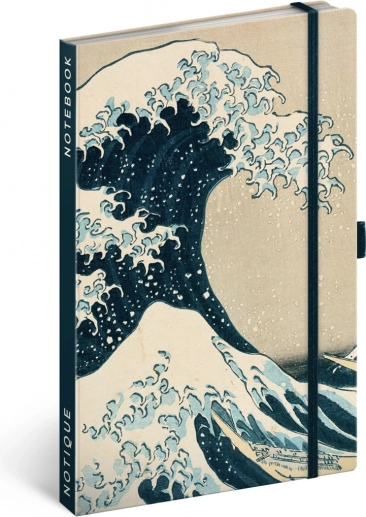 NOTIQUE Katsushika Hokusai jegyzetfüzet, 13 × 21 cm, pontozott