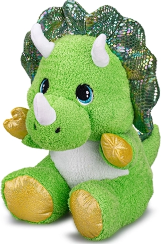 Plüss ülő triceratops zöld 16,5 cm