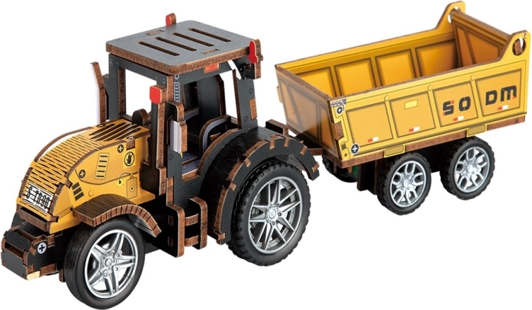2Kids Toys 3D fa összerakható traktor utánfutóval