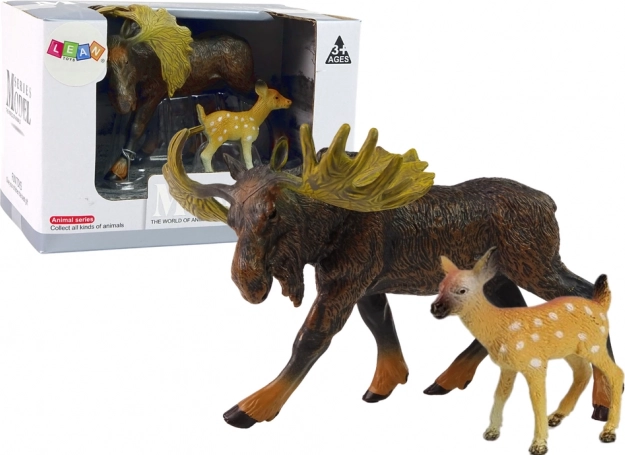 Jávorszarvas és őzike figura készlet – erdei állatok