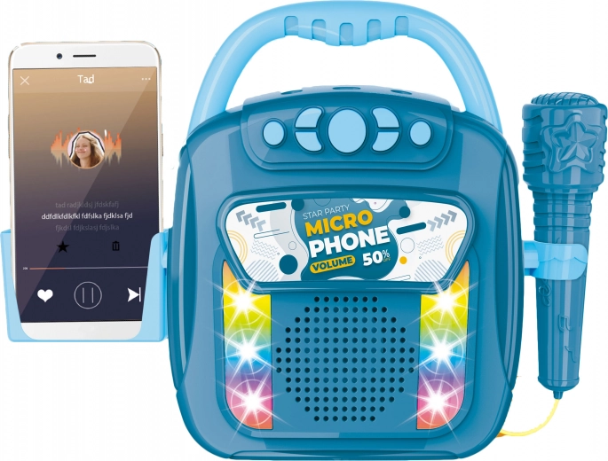 Zenei doboz mikrofonnal és Bluetooth-szal, 28 cm