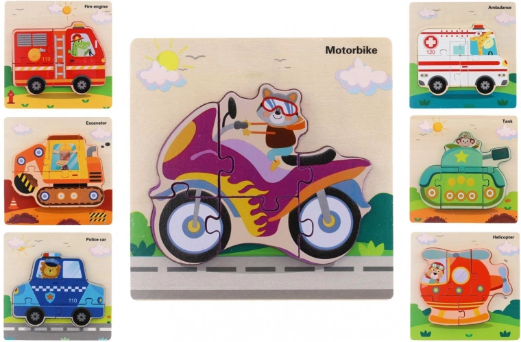 fa betétes kirakó – közlekedési eszközök