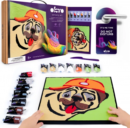 Okto számok szerinti gyurmázás – bulldog 29 × 29 cm